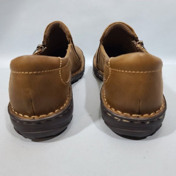 Bass Brock Side Zip Brown Leather Loafers Womens Size 9W 0201-3065 NWOB 2015 - Picture 6 of 9